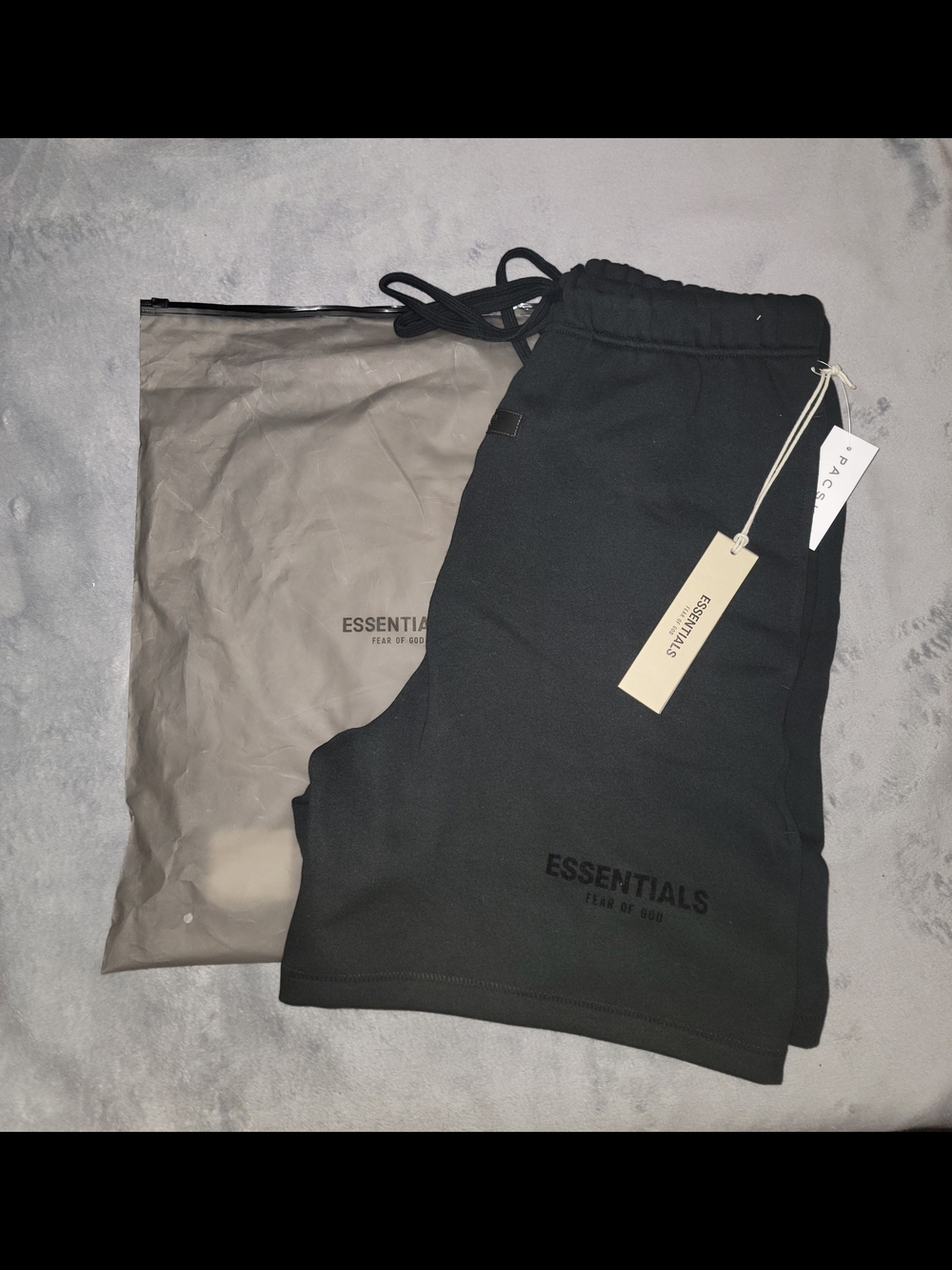 Essentials Black Logo Sweatshorts
